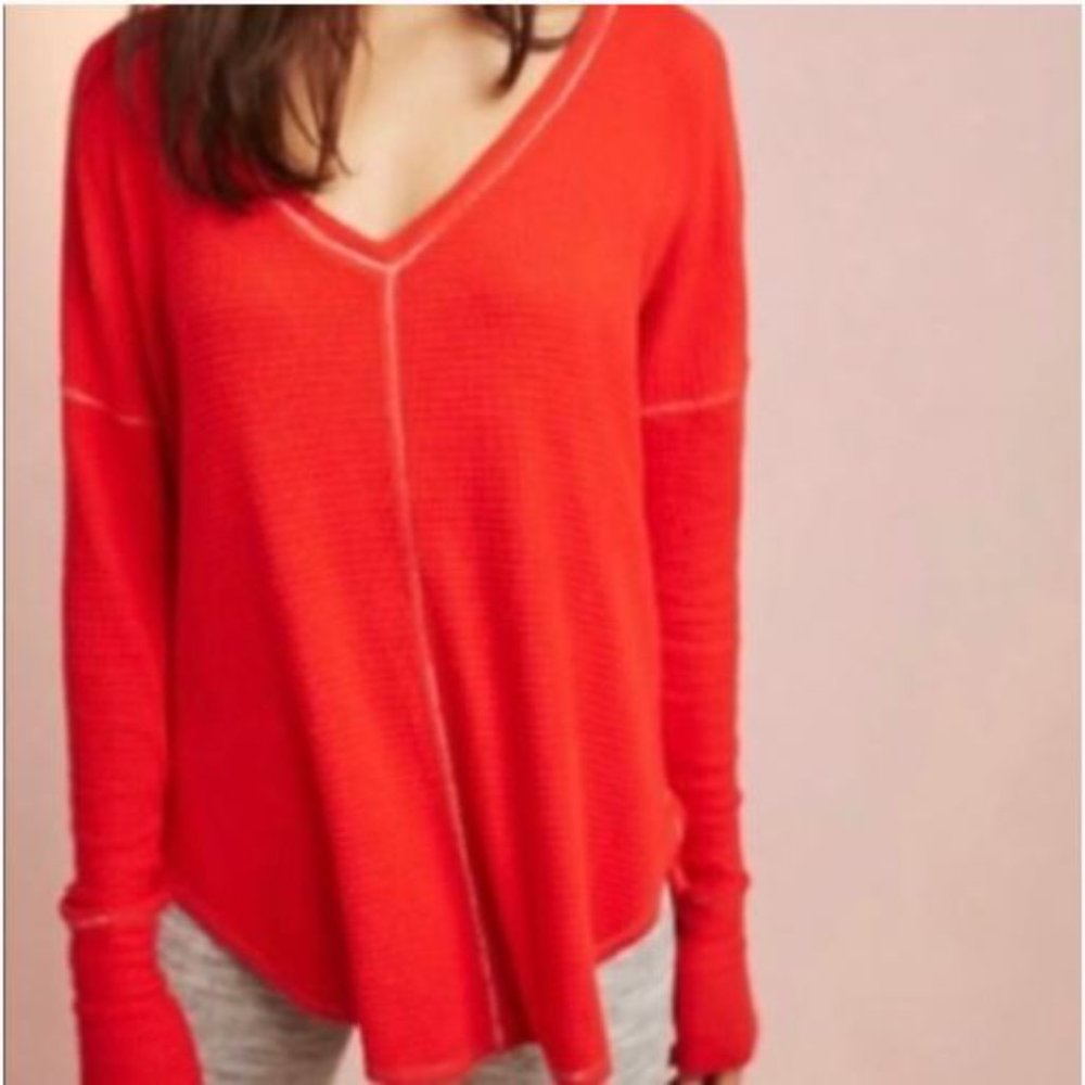 Anthropologie Saturday Sunday Waffle Henley Small